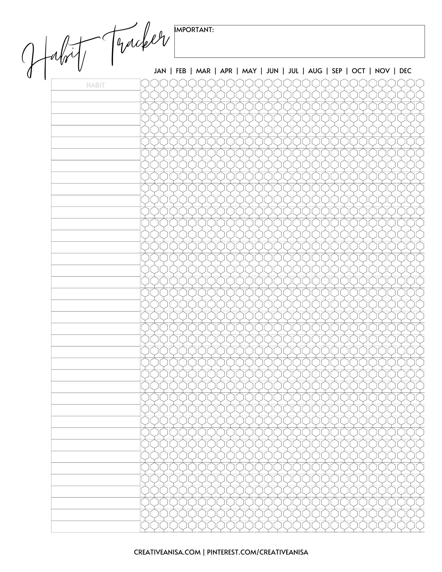 FREE Hexagon Habit Tracker